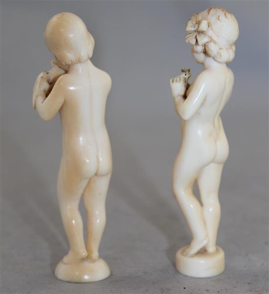 A small 1930s carved ivory figure of the frog princess, 3.75in.